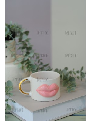 Pembe Dudak Altın Detay Kulp 